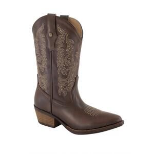 NEW FORASTERO women's leather western boots in dark brown